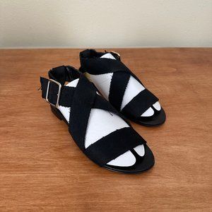 j crew strappy fabric sandal • black cotton canvas • sz 9 • $98